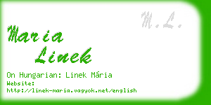 maria linek business card